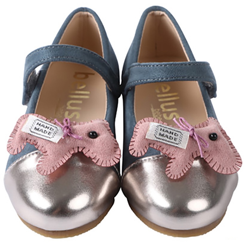 Girls Mary Jane Casual Slip On Ballerina Navy Flat